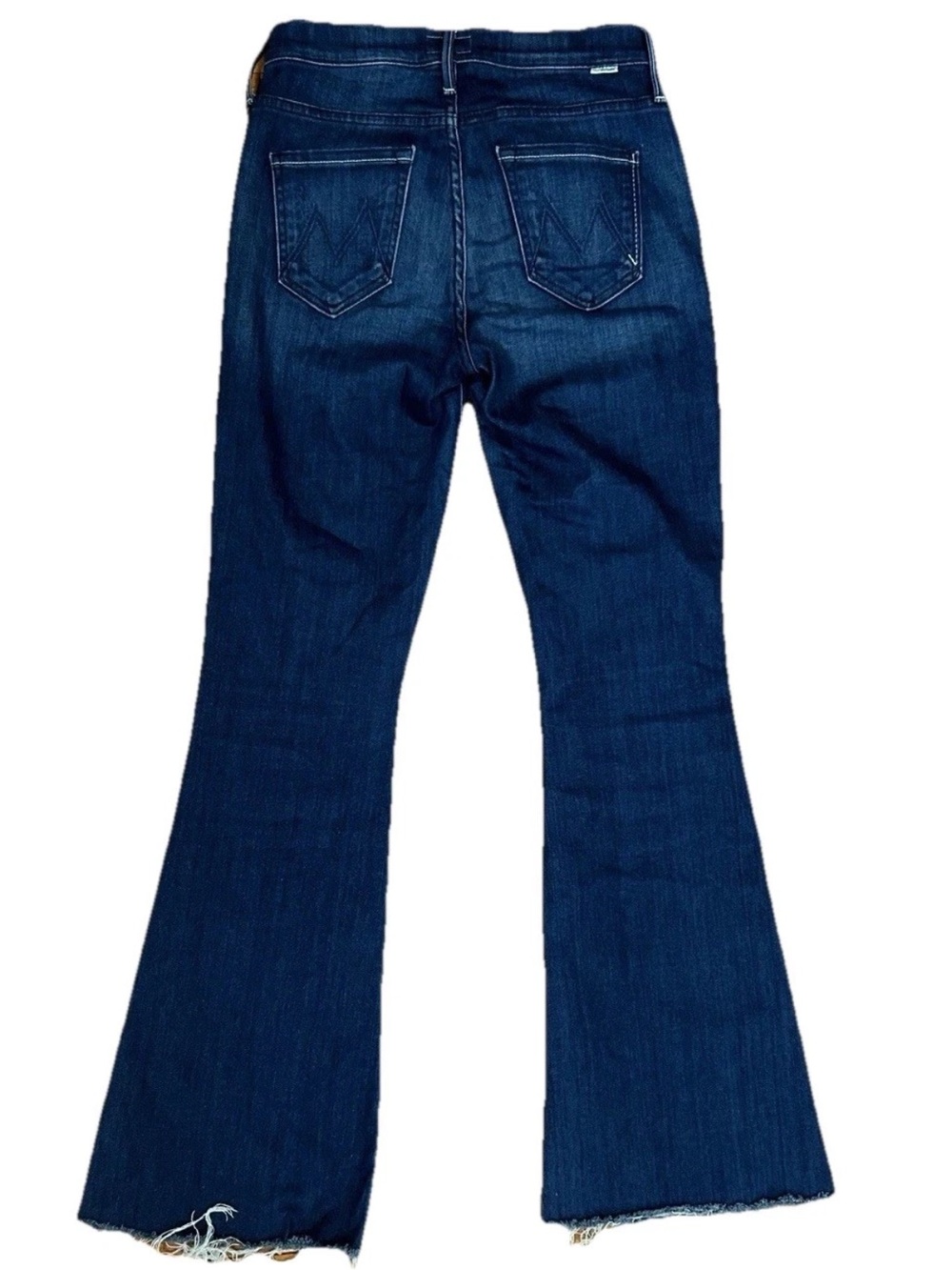 MOTHER The Weekender Fray Jeans Women Size 25 Dark Wash Bootcut Flare Denim - Picture 2 of 13